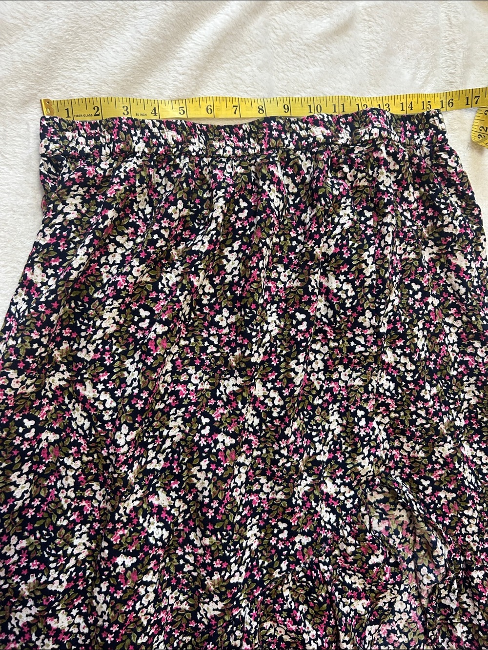 Ardene Floral Ruffle Skirt Size L Asymmetrical Boho Summer Preloved - Picture 8 of 10